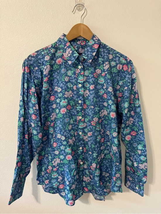 Liberty of London Tops - Vintage Liberty of London Floral Button Up Long Sleeve Blouse  Blue Pink-14 US